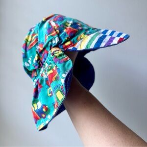 Handmade Transportation Print Sun Hat